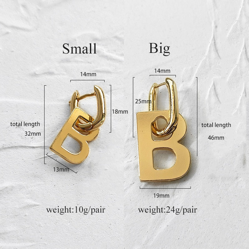 Thick Letter B Dangle Earrings Celebrity Style!!