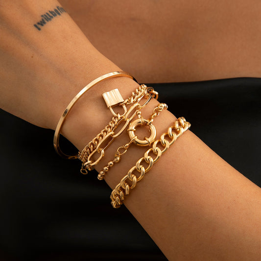 5Pcs/Set Snake Link Charm Bracelets Bangles Couple Fashion Wrist Jewelry